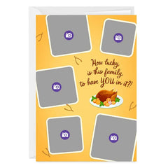Lucky Family Photo Collage Custom Thanksgiving Card
