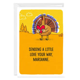 Turkey Sending Love Custom Thanksgiving Card