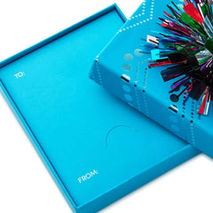 4.5" Turquoise Chevrons Gift Card Holder Box With Bow