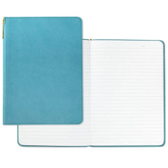 Turquoise Faux Leather Notebook With Pen