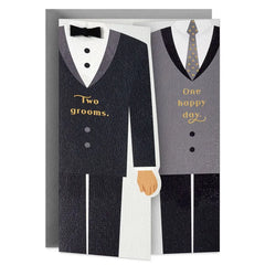 Two Grooms, One Happy Day Wedding Card for Couple