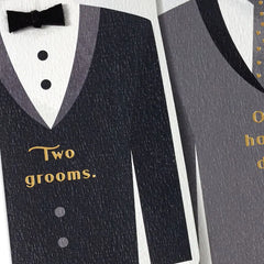 Two Grooms, One Happy Day Wedding Card for Couple