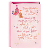 There's No One Like a Sister Birthday Card