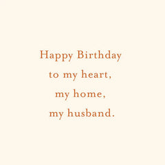 My Heart, My Home Birthday Card for Husband