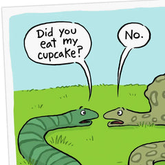Two Snakes and a Cupcake Funny Birthday Card
