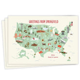 Greetings from US Map Flat Holiday Photo Card