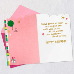 Unicorn and Rainbow First Birthday Card