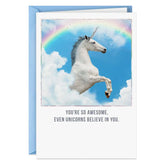 Even Unicorns Believe in You Funny Congratulations Card