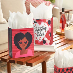 9.6" Valentine Vibes 4-Pack Assorted Medium Gift Bags