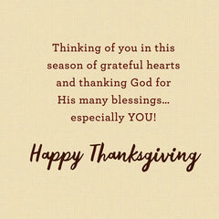 Season of Grateful Hearts Religious Thanksgiving Card