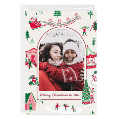 Vintage Holiday Scenes Custom Christmas Card