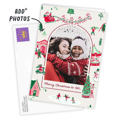 Vintage Holiday Scenes Custom Christmas Card