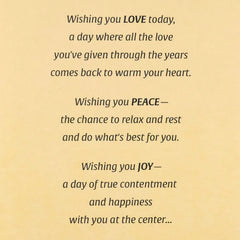 Wishing You Love, Peace, Joy Birthday Card for Mother