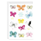 Butterflies and Happiness Custom Birthday Card