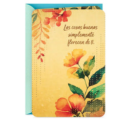 Nice Things Bloom From You Spanish-Language Thank You Card