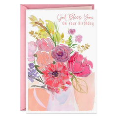 Simple Joys and Bright Blessings Religious Birthday Card
