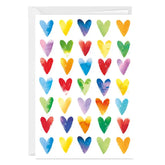Watercolor Hearts Custom Love Card