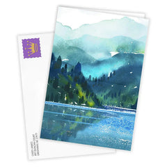 Scenic Watercolor Lake Blank Custom Card