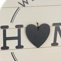 Welcome To Our Home Hanging Sign With Seasonal Decorations, 18x18