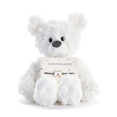 Demdaco Guardian Angel White Plush Bear With Angel Wings Bracelet