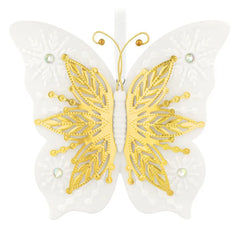 10th Anniversary Brilliant Butterflies Porcelain and Metal Ornament