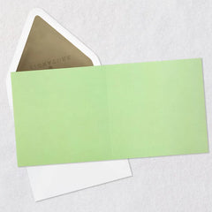 White Tropical Leaves on Mint Green Blank Card