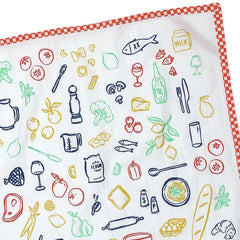 Bon Appétit Food Icons Tea Towel, 18x24
