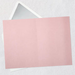 White Flowers on Blush Pink Blank Card