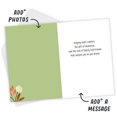 Botanical Blooms Religious Custom Sympathy Card