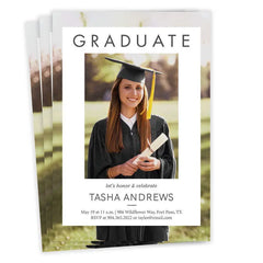Graduate Spotlight White Frame Graduation Invitation