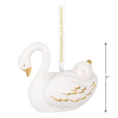 Grandbaby's First Christmas Swan 2025 Porcelain Ornament