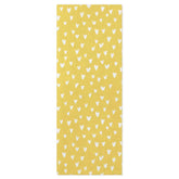 White Hearts on Yellow Tissue Paper, 6 Sheets