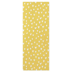 White Hearts on Yellow Tissue Paper, 6 Sheets