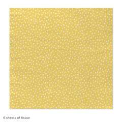 White Hearts on Yellow Tissue Paper, 6 Sheets