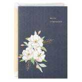 White Magnolias on Gray Sympathy Card