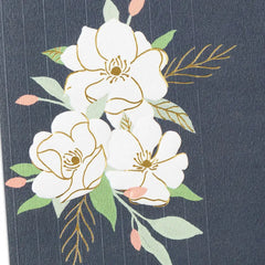 White Magnolias on Gray Sympathy Card