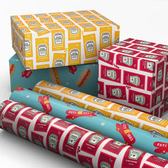 Oscar Mayer™ and Heinz Condiments 3-Pack Wrapping Paper Mini Roll Bundle, 45 sq. ft. total