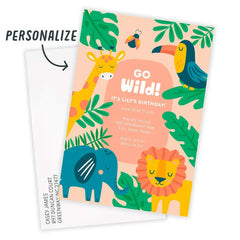 Animals Go Wild Birthday Invitation