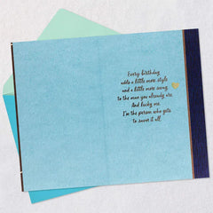 Lucky Me to Savor It All Romantic Birthday Card for Him