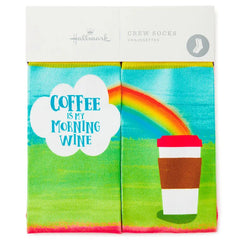 Coffee Is My Morning Wine Funny Crew Socks