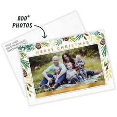 Winter Garland Flat Christmas Photo Card