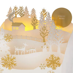 Winter Wonderland Musical 3D Pop-Up Holiday Card With Light