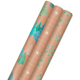 Winter Nature Kraft Prints 3-Pack Christmas Wrapping Paper, 90 sq. ft.