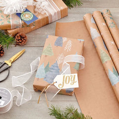 Winter Nature Kraft Prints 3-Pack Christmas Wrapping Paper, 90 sq. ft.