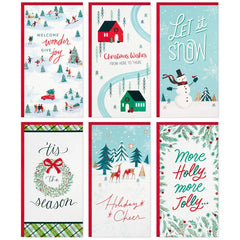 Winter Scenes Money-Holder Boxed Christmas Cards Assortment, Pack of 36