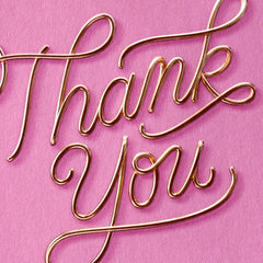 Wire Letters on Pink Blank Thank You Notes, Pack of 10