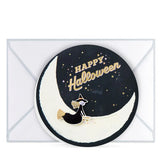 Witch on Broomstick Paper Craft Halloween Card With Motion