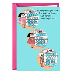 Picking Out Your Present Funny Birthday Card
