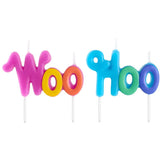 Multicolor "Woo Hoo" Birthday Candles, Pack of 2