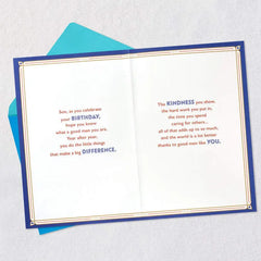 You Make the World a Better Place Birthday Card for Son
